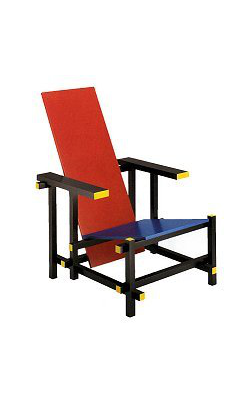 1918 Armchair Red and blue  Gerrit Thomas Rietveld Cassina