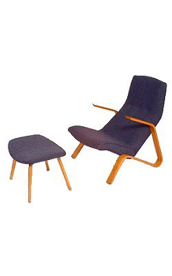 1948 Lounge chair and ottoman Grasshopper  Eero Saarinen Knoll